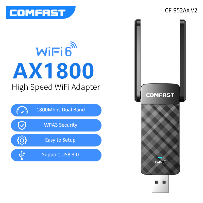 Wifi 6 Usb Adapter Ax1800 - COMFAST 1800Mbps Wifi 6 Adaptörü Usb