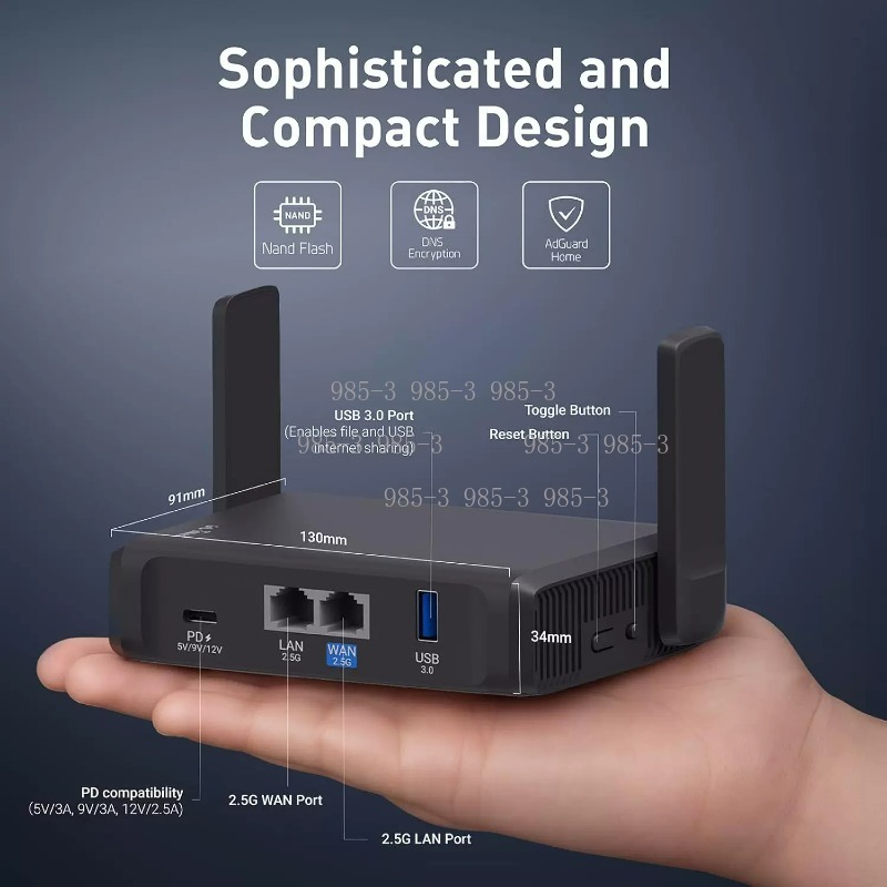 Gaming Router 2.5G Port - Dokunmatik Ekranlı WiFi 7 Seyahat Router'ı,