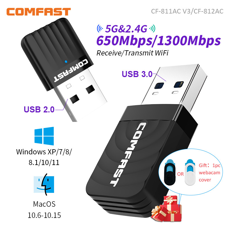 Wifi 6 Usb Adapter Ax1800 - Comfast 650M/1300Mbps WiFi adaptörü 2.4G ve