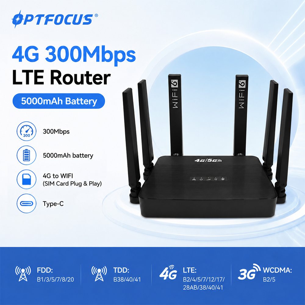 Wifi 6E Router Tri Band 6Ghz - OPTFOCUS 4G LTE WIFI6 Router SIM