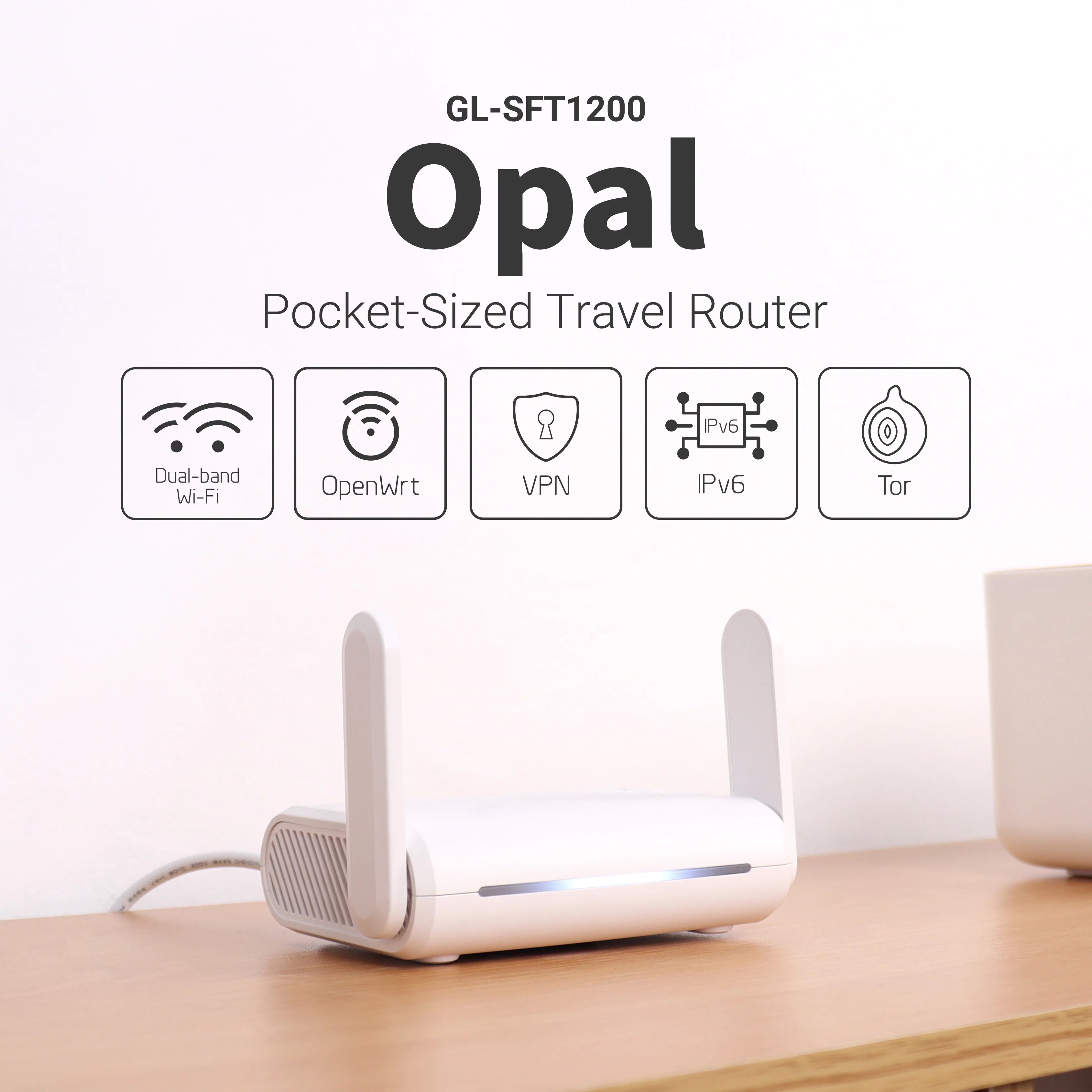 Wifi 6E Router Tri Band 6Ghz - GL. GL-SFT1200 (Opal) güvenli seyahat WiFi