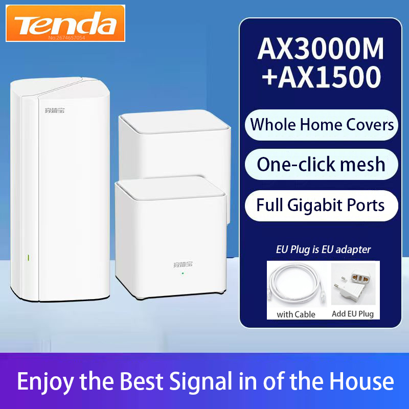 Wifi 6 Mesh System 3 Pack - Tenda AX3000+ AX1500 EM/MX12 EM/MX3 Mesh