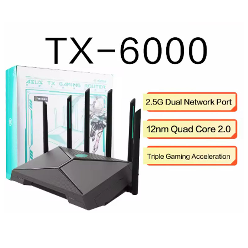 Gaming Router 2.5G Port - ASUS TX-AX6000 Oyun Yönlendiricisi, 2.5G çift