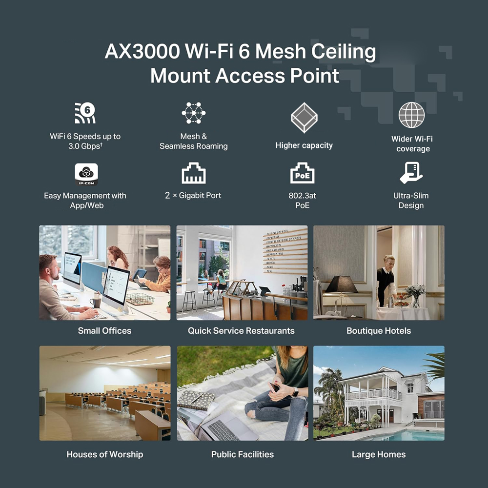 IP-COM W83AP WiFi 6 AX3000 Kab - Wifi 6 Access Point Ceiling Poe incelemesi ve fiyatı
