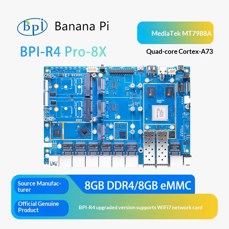 Banana Pi Bpi-r4 Pro-8x Mediat - Router With Sfp+ 10G Port incelemesi ve fiyatı