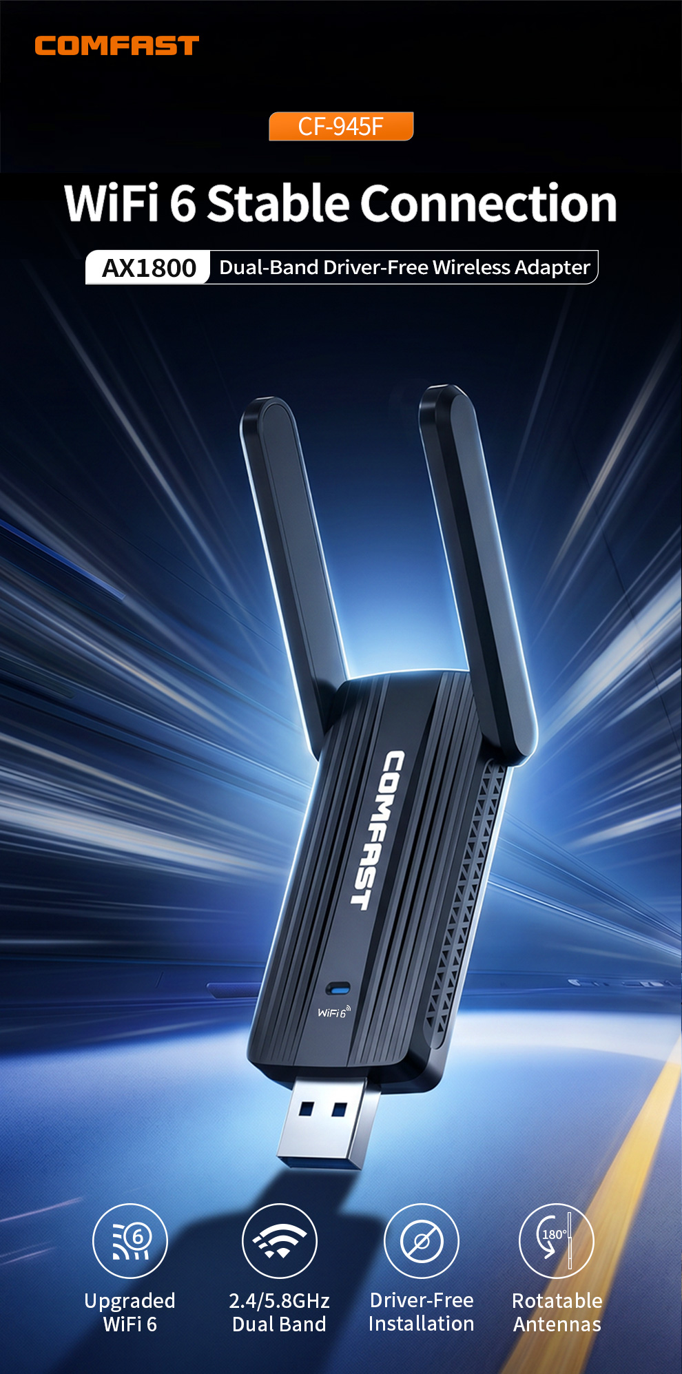 COMFAST AX1800 WiFi 6 USB Adap - Wifi 6 Usb Adapter Ax1800 incelemesi ve fiyatı