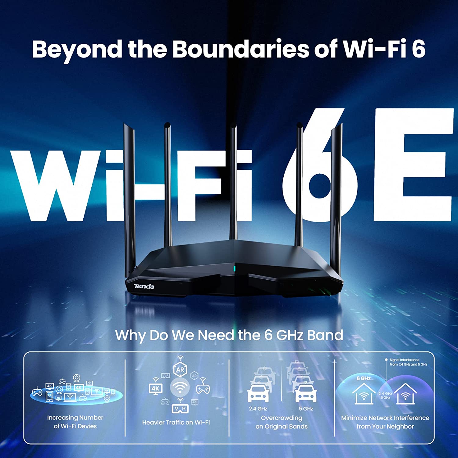 Tenda AXE5700 Wi-Fi 6E Router  - Wifi 6E Router Tri Band 6Ghz incelemesi ve fiyatı