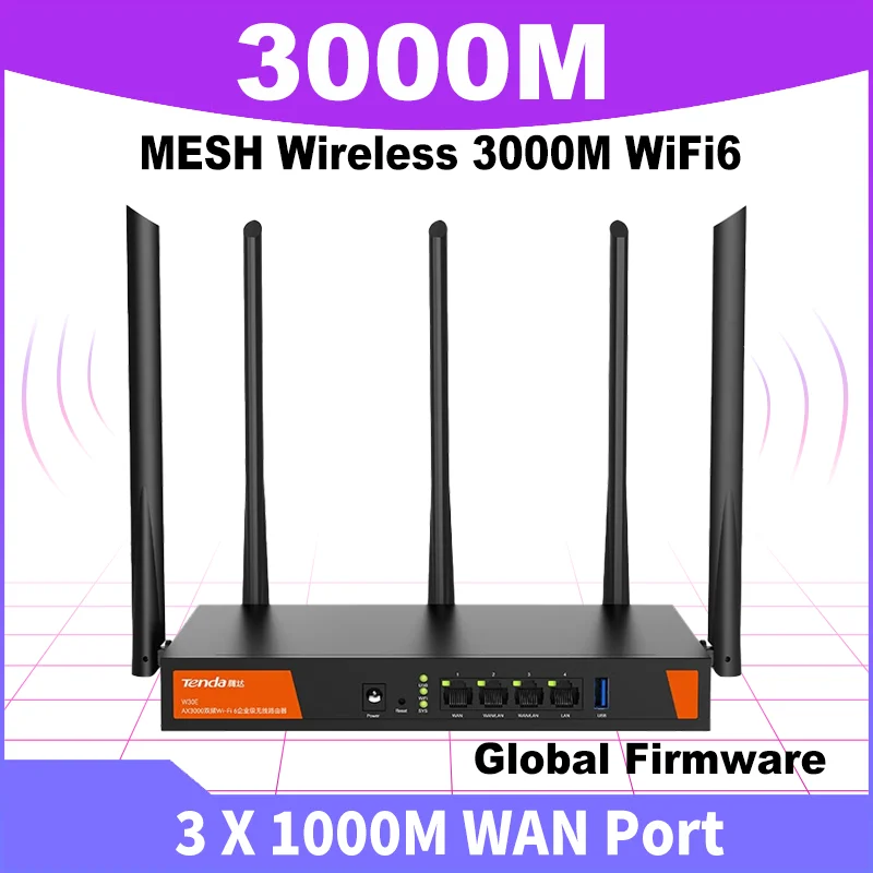 Tenda W30E AX3000 Kablosuz Kur - Wifi 6E Router Tri Band 6Ghz incelemesi ve fiyatı