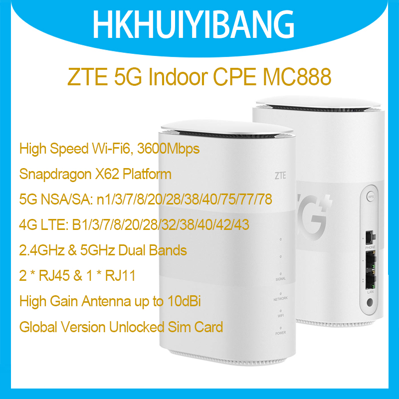 Kilitsiz ZTE 5G İç Mekan CPE M - 4G 5G Router Sim Slot Wifi 6 incelemesi ve fiyatı