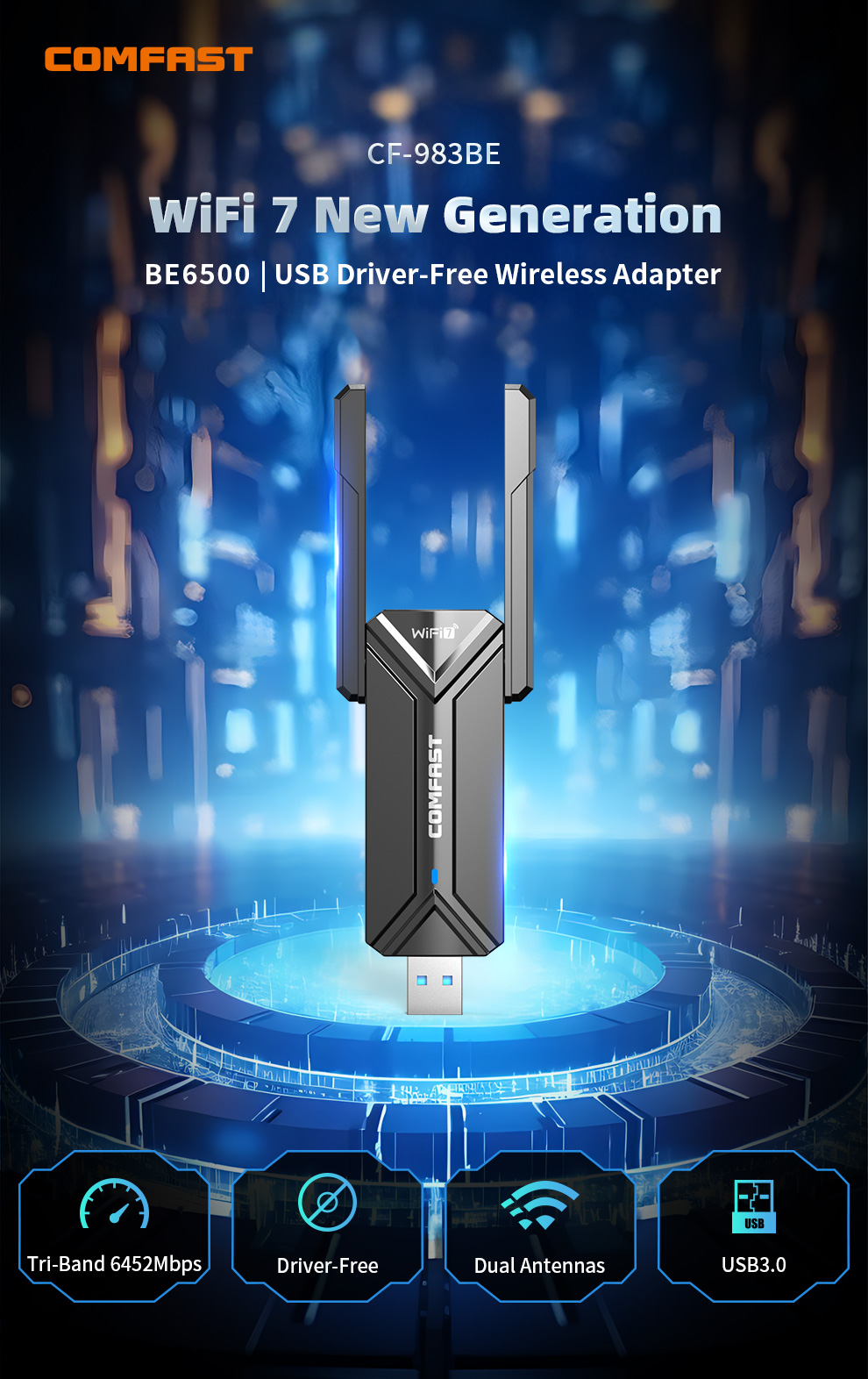 COMFAST WiFi 7 USB Adaptörü BE - Wifi 7 Router Be6500 incelemesi ve fiyatı