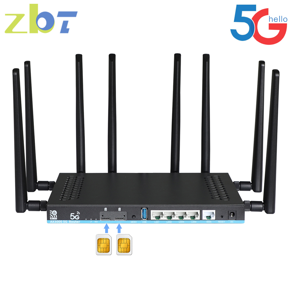 ZBT çift SIM kart 5G yönlendir - Wifi 6 Router Openwrt incelemesi ve fiyatı