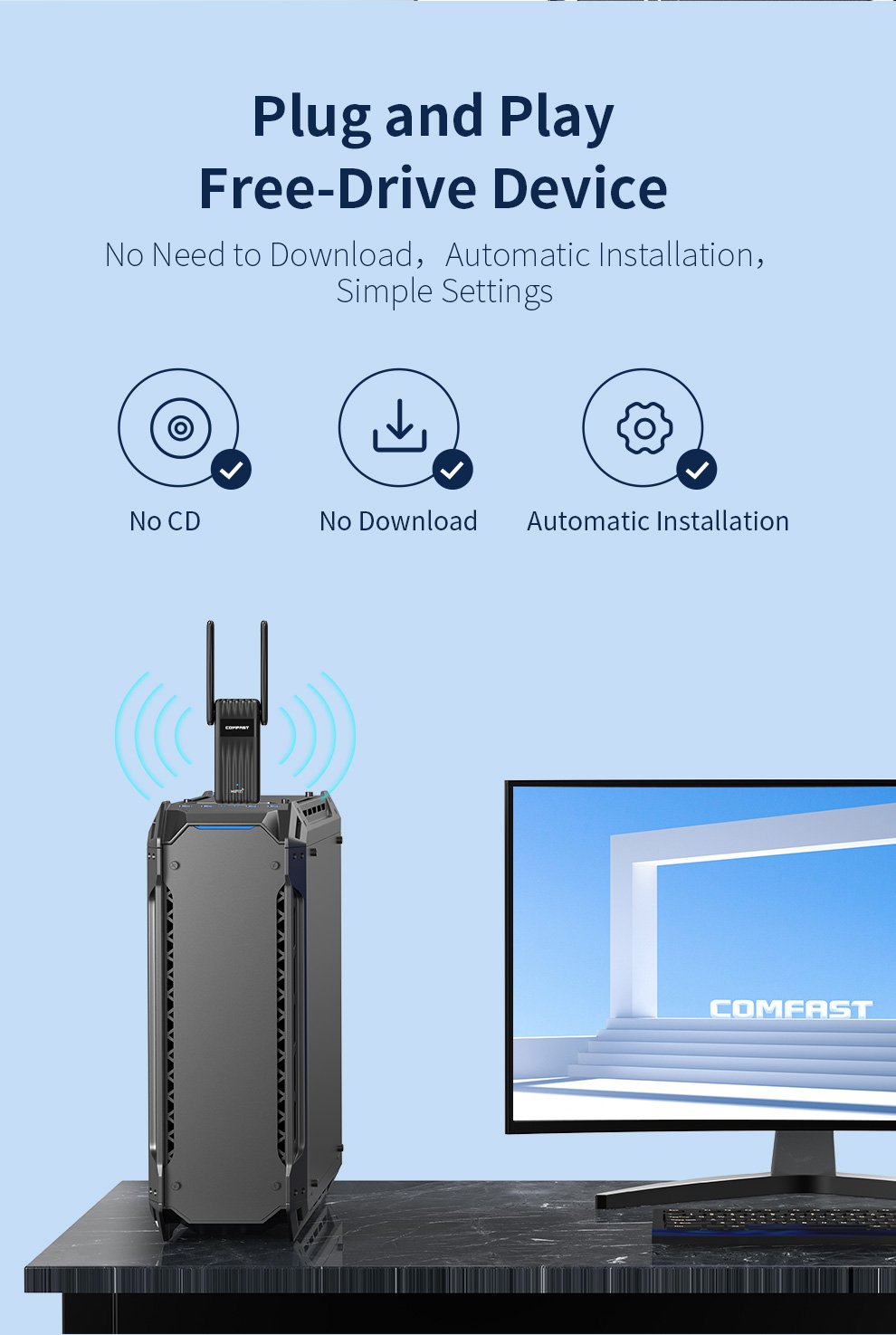 COMFAST WiFi 6 USB Adaptörü 90 - Wifi 6 Usb Adapter Ax1800 incelemesi ve fiyatı