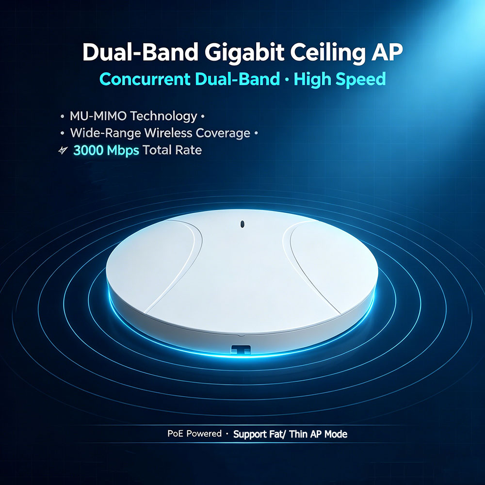 WiFi6 Tavan Tipi AP 3000Mbps G - Wifi 6 Access Point Ceiling Poe incelemesi ve fiyatı