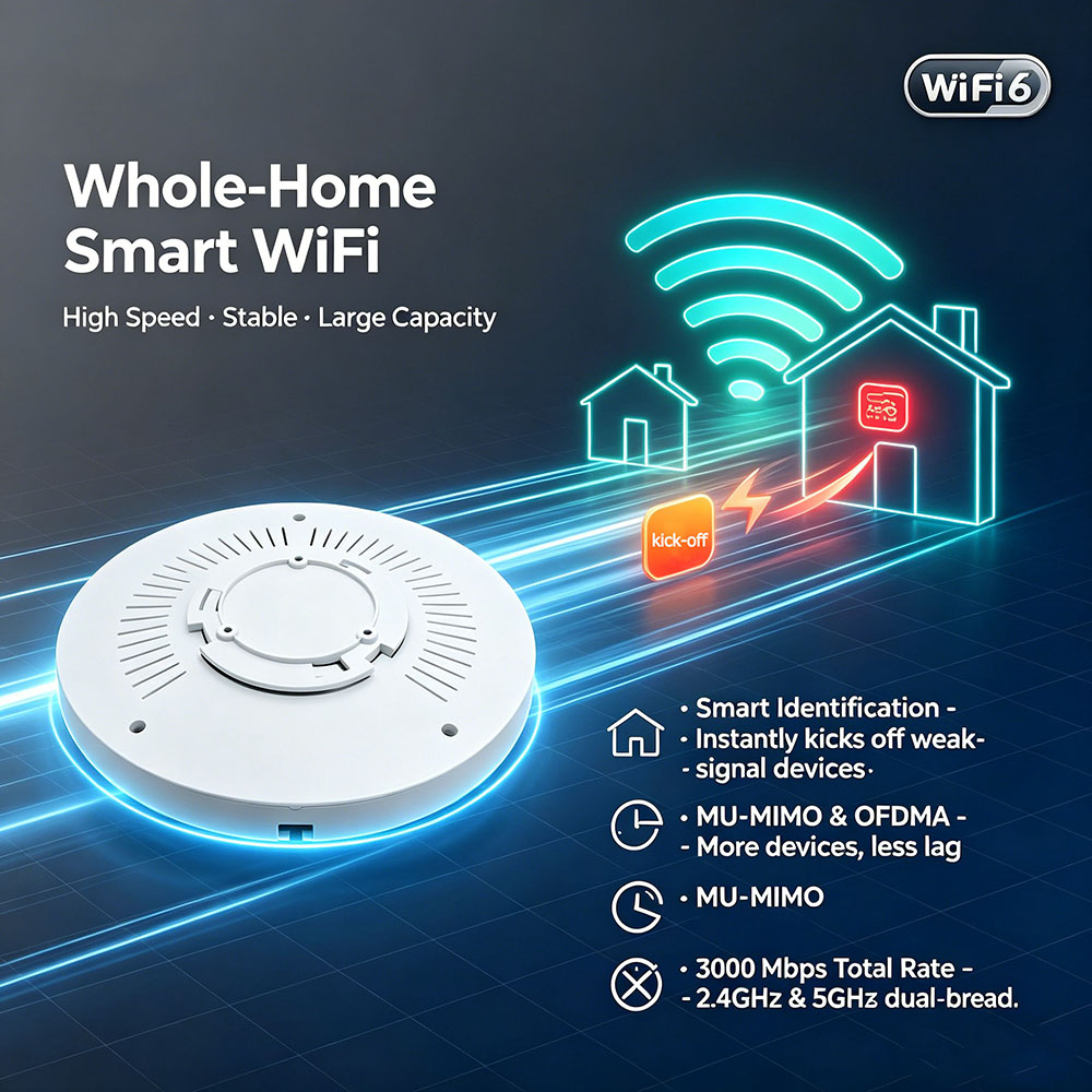 WiFi6 Tavan Tipi AP 3000Mbps G - Wifi 6 Access Point Ceiling Poe incelemesi ve fiyatı